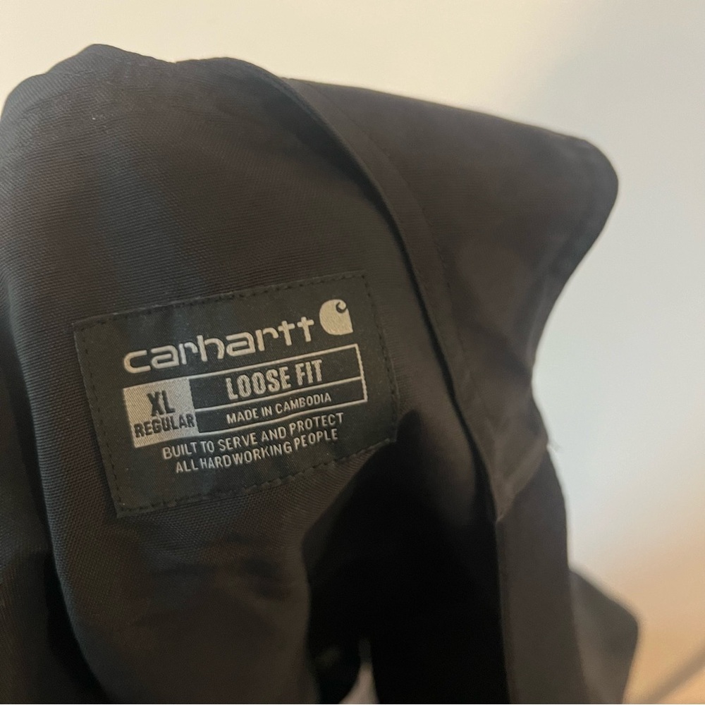 New Carhartt Mens Black Shoreline Bib Overalls XL Regular Storm Defender - Picture 9 of 11